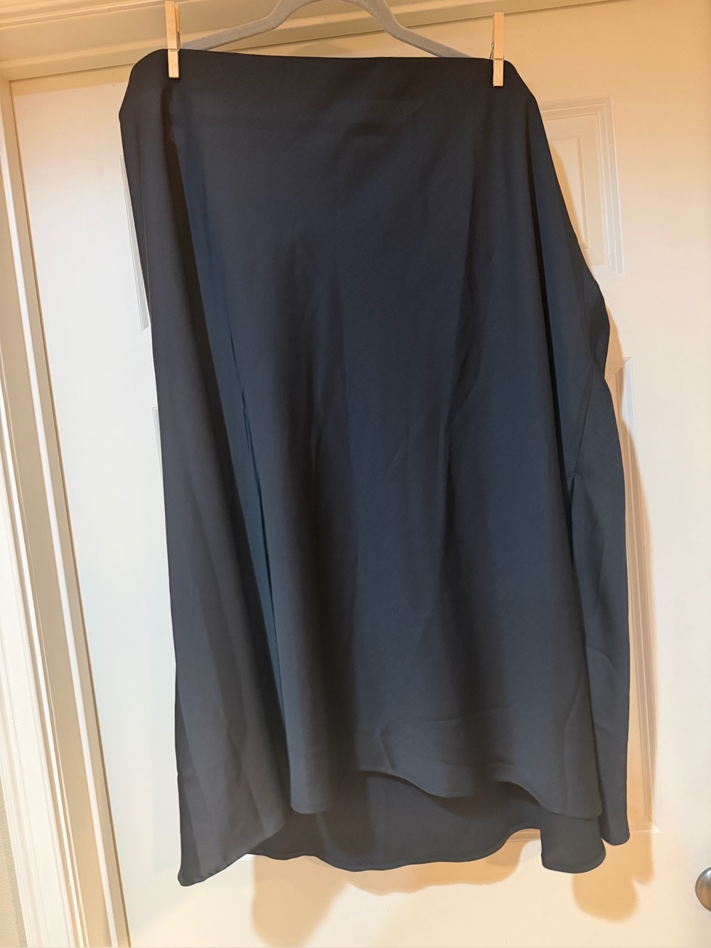 Satin Black Women's Skirt with side slit